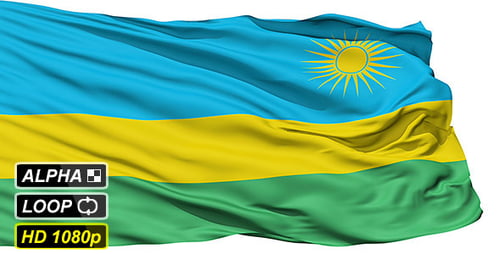 Realistic 3D Animation of the Rwandan Flag Waving