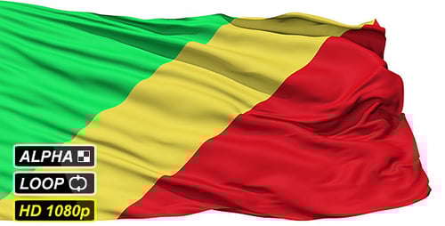 Republic of the Congo National Flag Waving Animation