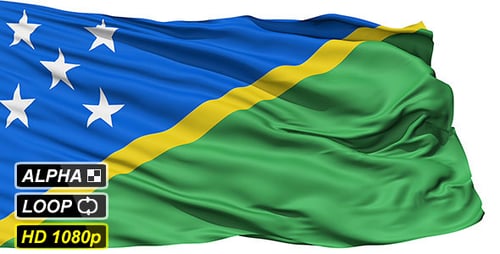 Solomon Islands National Flag Waving Animation