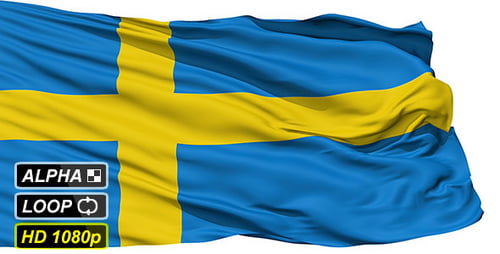 Sweden Flag Realistic Waving Loop