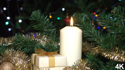 Christmas Candle And Gift