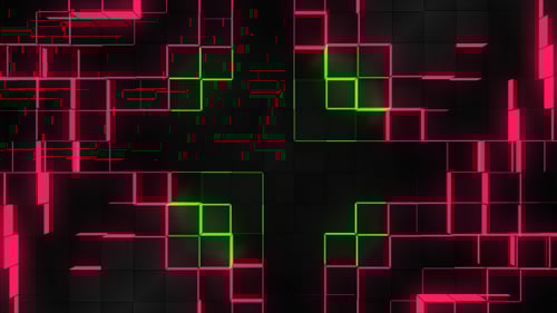 Animated Neon Geometric Glowing Grid Background Loop