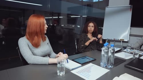 Business Meeting in Modern Office Conference Room