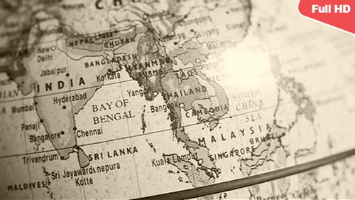 Vintage Globe Showing the Continents of the World