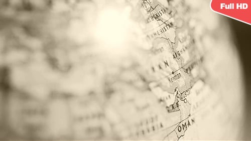 Rotating Antique Globe Close Up