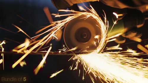 Metal Grinding Wheel and Welding at Night