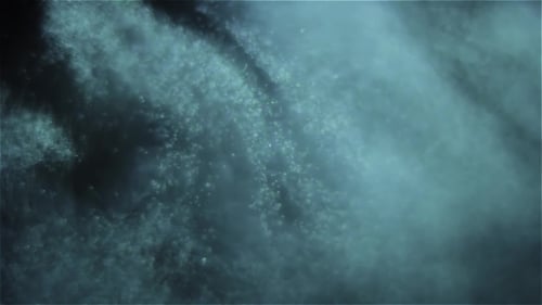 Flux de particules bleues