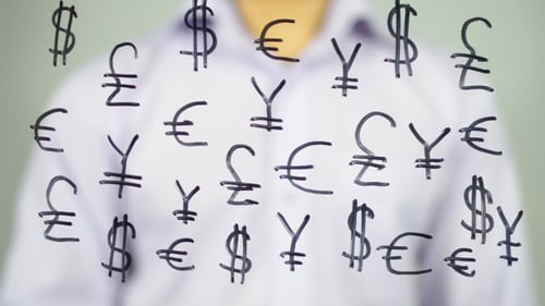 Drawing Currency Symbols Finance and Economics Concept