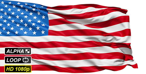 Isolierte wehende Nationalflagge USA