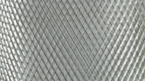 Shiny Silver Metal Grid Close Up Pattern