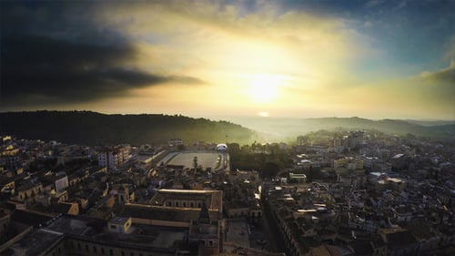 Sunset over a Town