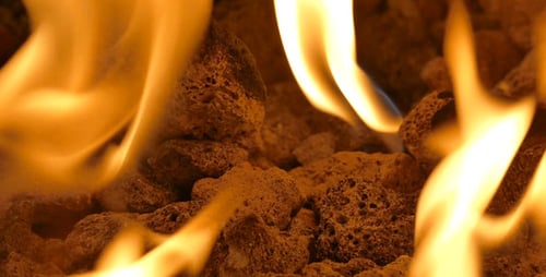 Fireplace Flame and Stones