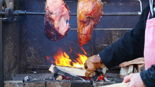 Roasting Meat on a Spit