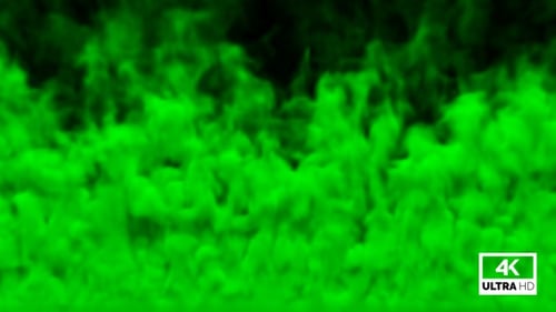 Large Scale Green Smoke Wall