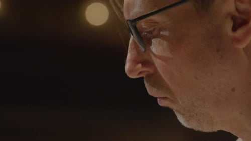 Hands Playing Piano Keys Close Up