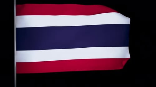 Realistic Waving Thailand Flag Animation Loop