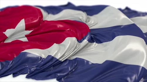 Realistic Cuban Flag Seamless Loop Animation