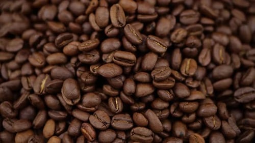 Pile of Roasted Coffee Beans Close Up