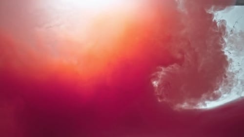 Red and White Fluid Mixing