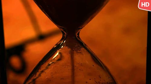 Hourglass Sand Falling Time Passing Close Up