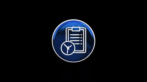 3D Rotating Checklist and Clock Icon
