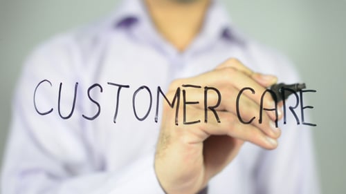 Hand Writing Customer Care with Marker