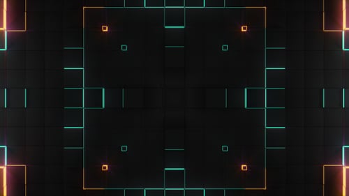 Abstract Neon Grid Light Patterns Loop Background