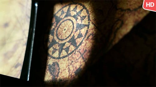 Close Up of a Vintage Map With Designs