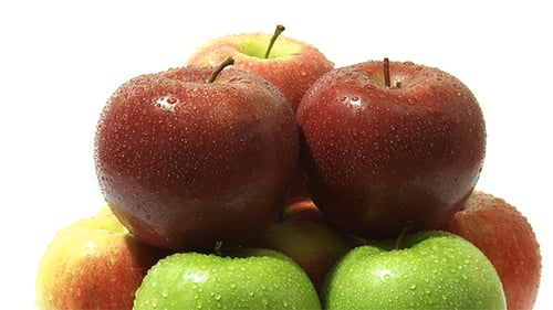 Fresh Apples Pile Close Up Shot