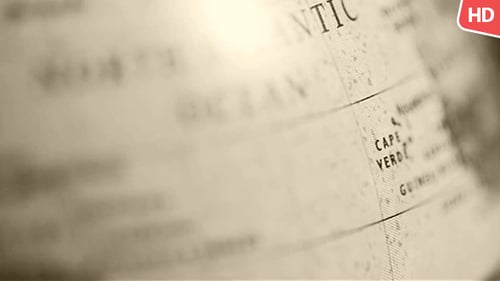 Vintage Globe Showing Countries and Oceans