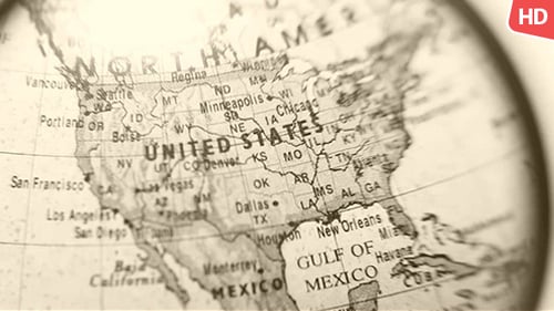 Rotating Globe Showing United States and North America