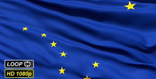 Realistic Waving Alaska State Flag Animation