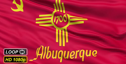 Waving Flag of Albuquerque City Loop Animation