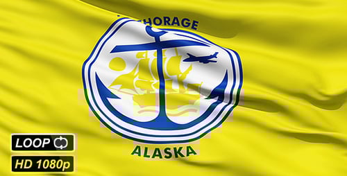 American State City Flag of Anchorage Alaska