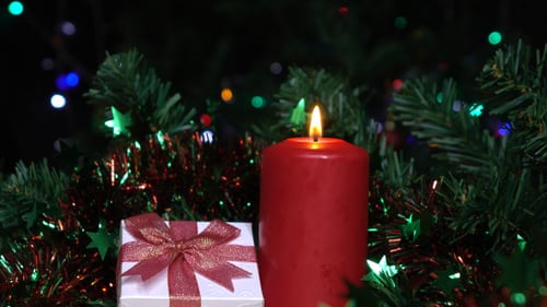 Christmas Gift And Candle