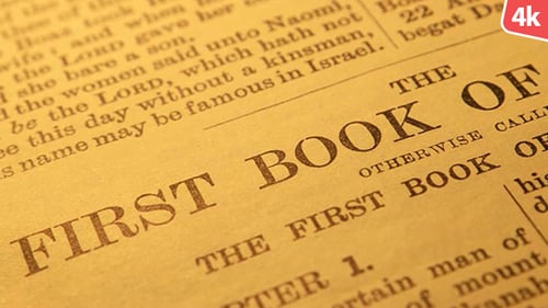 Open Vintage Bible Pages Close Up