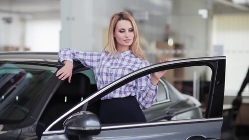 Beautiful Woman Dreams About New Car