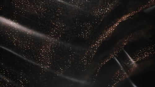 Elegant Golden Particles Flowing Abstract Background Animation