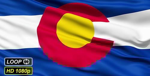 Realistic Waving Colorado State Flag Animation
