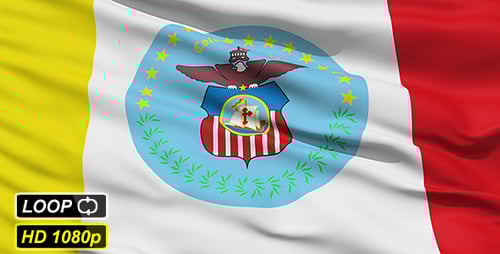 Columbus Ohio City Flag Seamless Waving Animation