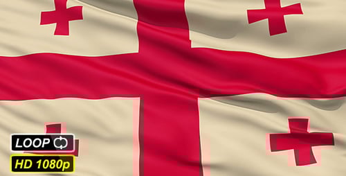 Realistic Waving Georgian National Flag Animation