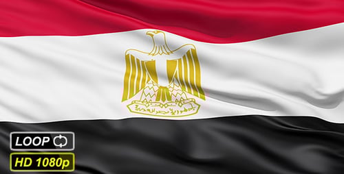Realistic Waving Egypt Flag Animation