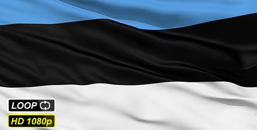 Estonia National Flag Waving Animation
