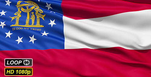 Realistic Waving Georgia State Flag Loop
