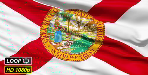 Florida State Flag Waving Animation Loop