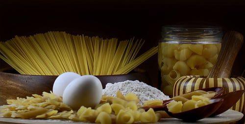 Pasta Ingredients for Homemade Cooking Still Life