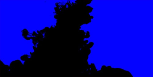 Black Ink Smoke on Blue