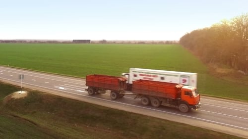 Truck Driving On Country Road