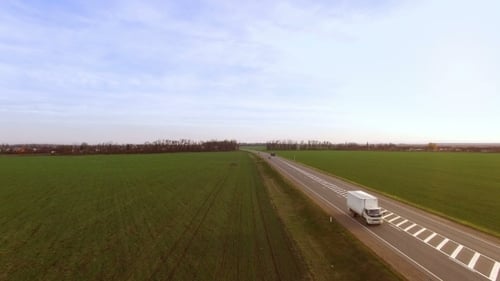Truck Driving On Country Road