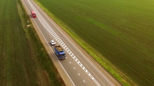 Truck Driving On Country Road